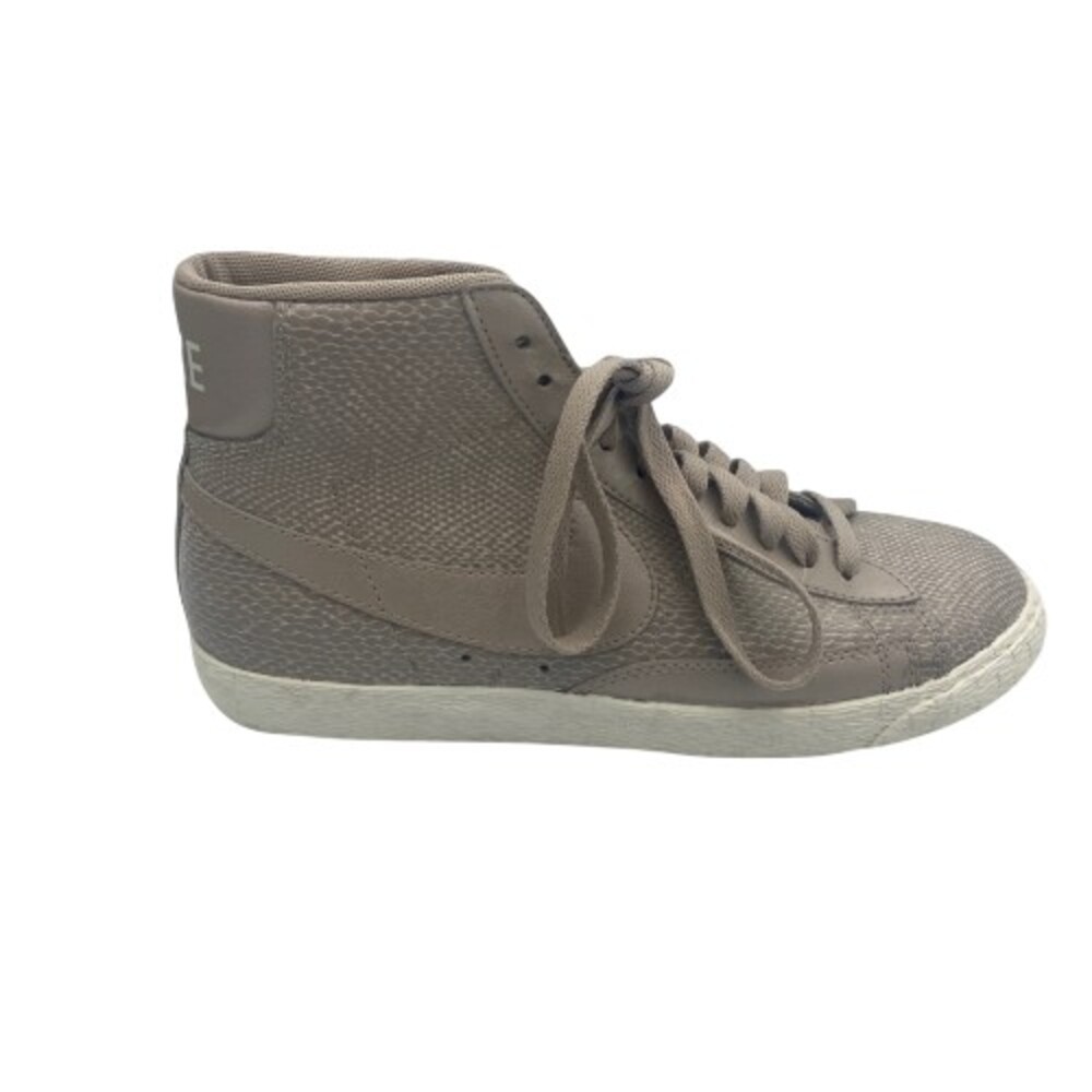 Nike Blazer Mid 685225-100 Womens 8 Shoe Beige Leather Snakeskin Premium Sneaker